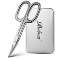 BALUCA Professional Curved Nail Scissors - 3.5" Precision Cuticle & Toenail Scissor for Women & Men, Grooming Scissors for Eyebrow & Mustache with Travel Case