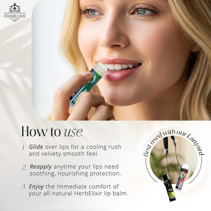 Organic Lip Balm Variety 4 Pack | Peppermint & Eucalyptus Mint Chapstick Set | Moisturizing for Dry Lips | For Men and Women