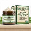 Greenstead Naturals Organic Beef Tallow for Skin – USDA-Certified Organic Tallow Balm for Skin Face and Body with Jojoba Oil and Cocoa Butter – Unscented and Herb-Infused – 2 oz.