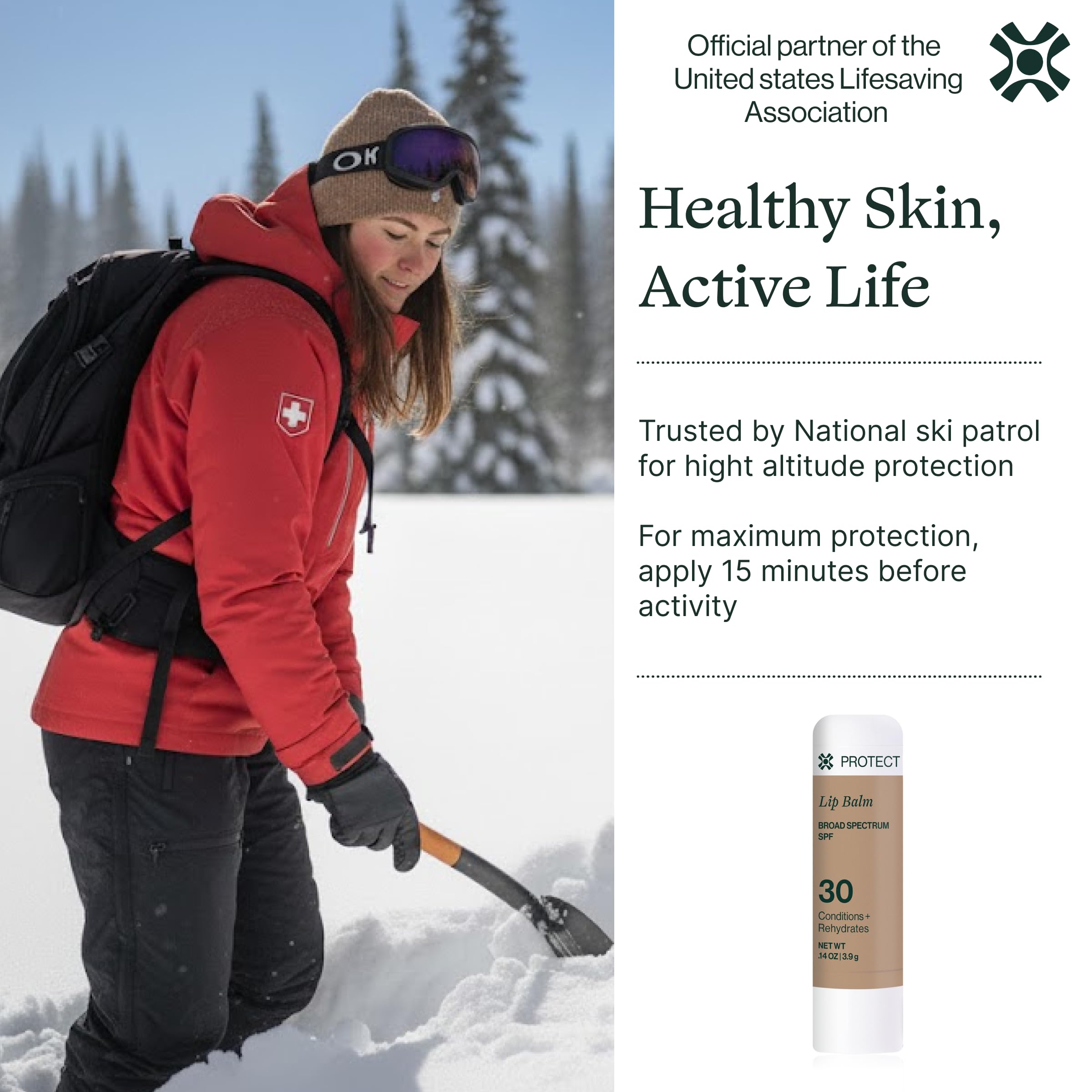 Dermasport SPF 30 Lip Balm 2 Pack – Hydrating SPF Lip Balm for Dry, Chapped Lips – National Ski Patrol Partner – Water & Sweat Resistant for Men & Women