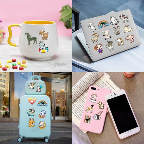 Goat Temporary Tattoos 8 Sheets 80 PCS Farm Goat Party Decorations Supplies Favors Animals Theme Birthday Cute Stickers Christmas Gifts for Boys Girls Class School Prizes Carnival
