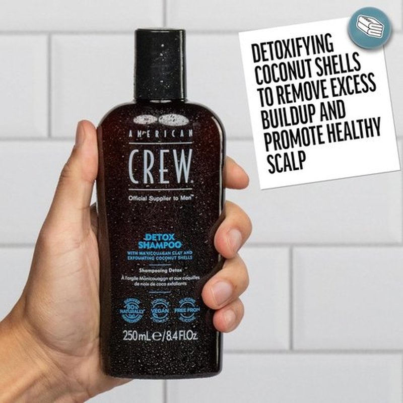 American Crew Detox Shampoo - Naturally Derived Vegan Formula with Citrus Mint Fragrance | 33.8 Fl Oz