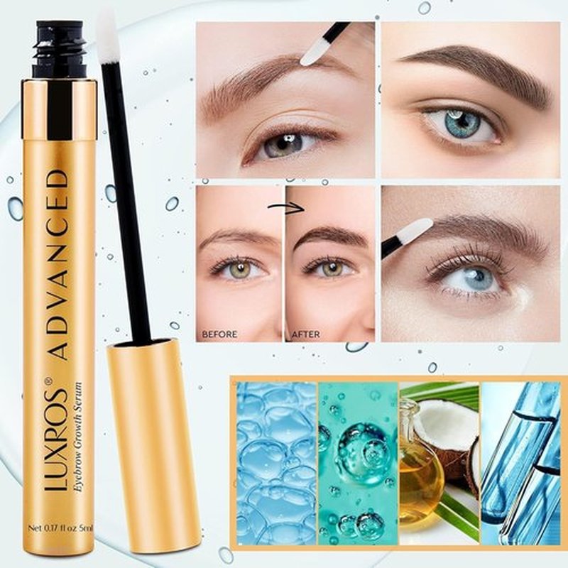 LUXROS Advanced Growth Serum for Full, Thick Eyebrows - USA-Made, Visible Results in 4-8 Weeks (5 ml)