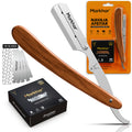 Markhor® Straight Razors for Men with 100 Single Edge Razor Blades | Rose Wood Polish Barber Straight Razor | Straight Edge Razor | Barber Razor Blade | Navajas Para Barbero