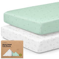 KeaBabies Fitted Crib Sheets - Soft Bamboo Viscose Cotton, 52x28, Gender Neutral (Bunnies) - 2-Pack