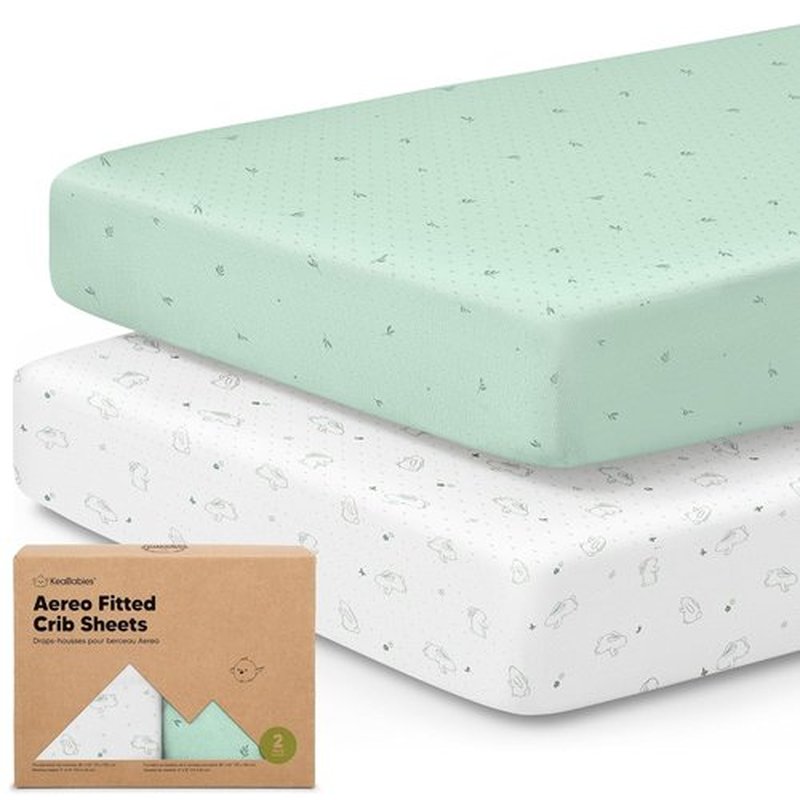 KeaBabies Fitted Crib Sheets - Soft Bamboo Viscose Cotton, 52x28, Gender Neutral (Bunnies) - 2-Pack