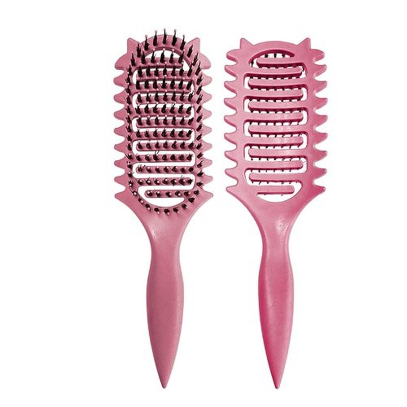 New Curl Defining Brush Ventilated Boar Bristle Hair Brush,Curl Brush For Curly Hair Wet,Curly Hair Brush For Valentines day gifts Women And Men (Pink)