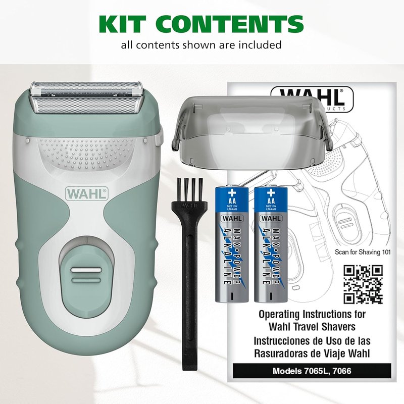 Wahl Be Radiant Electric Shaver for Women - Dual Foil Head & Long Hair Trimmer, Cordless for Smooth Legs & Underarms