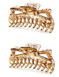 Prettyou Thick Hair Super Large Clips Crystal Plastic Claw Clamps Hairgrips Clips Accessories for Women, 2 pack. (Yellow)