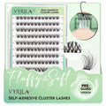 VYRILA Self-Adhesive Lash Cluster, 120pcs Pre-Glued Clusters, Pop-On Faux Eyelashes, 3D Band D Curl Natural Look Lahses, Easy to Apply, Reusable 0.05mm Eyelash Extensions (Green Hush-D-0.05-10-16mix)