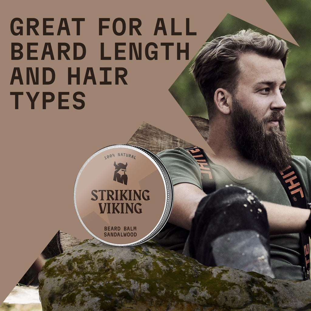 Striking Viking Beard Balm Sandalwood (1oz) & Beard Wash Sandalwood (17oz)