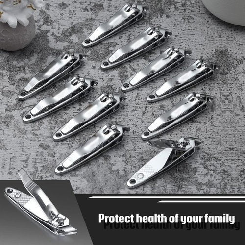 12 Pcs Nail Clippers for Women Slanted Edge Metal Side Cuticle Clippers for Nails Cutting Curved Edge Trimmer Cutter Angled Travel Pedicure Manicure Tool