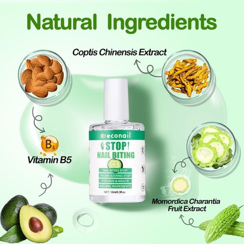 Econail Nail Biting Treatment For Kids, Nail Biting Prevention, No Bite Nail Care, Thumb Sucking Deterrent For Ages 3+, 0.5 fl oz (10ml)