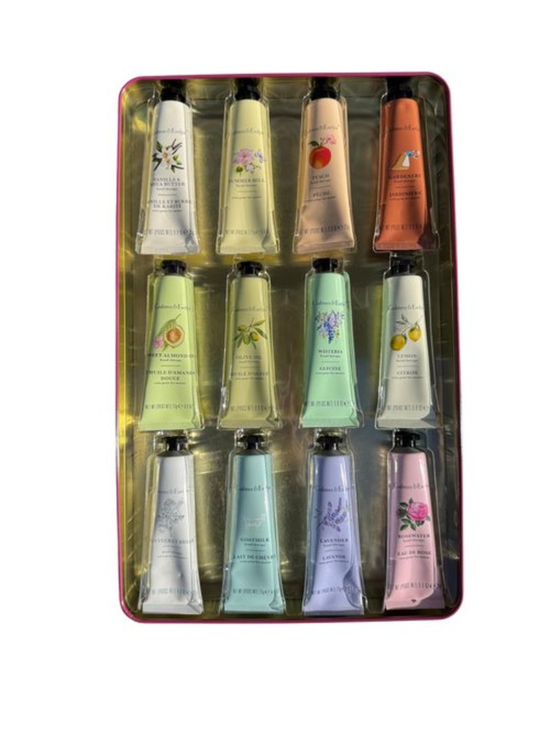 Crabtree & Evelyn This is a 12-piece gift set of hand creams from the brand