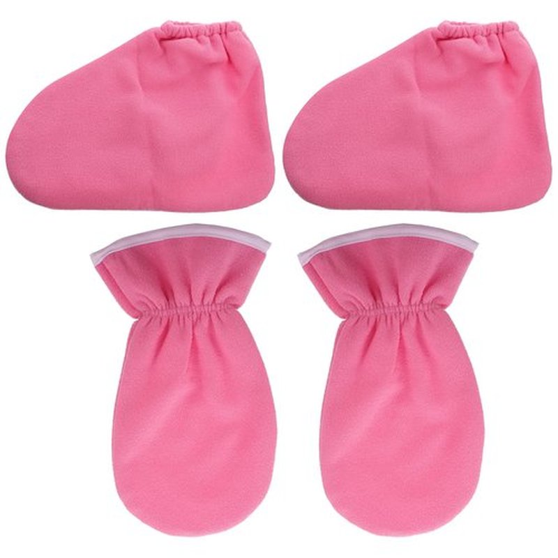 FOMIYES Paraffin Wax Gloves and Booties Set for Hand and Foot Care Heat Retention Covers for Moisturizing and Circulation Boosting Washable and Lightweight 12X6X0.4 Inches