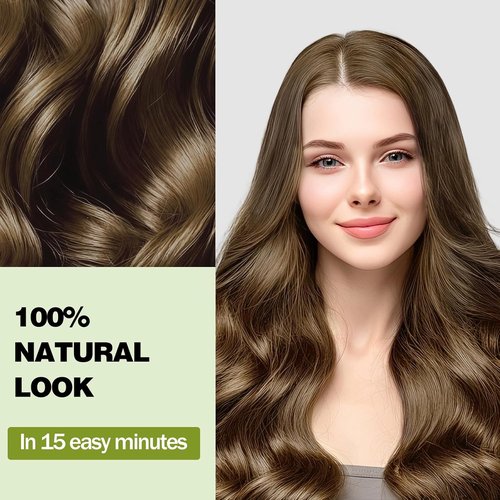 Regine Switzerland Light Brown Hair Dye Shampoo - 100% Gray Coverage, Natural Herbal Formula, Ammonia & Paraben Free