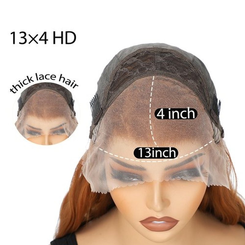 LuxeMelan Long Ginger Lace Front Wigs for Women 13x4 HD Lace Front Layered Loose Wavy Pre Plucked Tiny Knots M Natural Hairline 26 Inch Synthetic Reddish Brown Copper Blonde Lace Front Wig