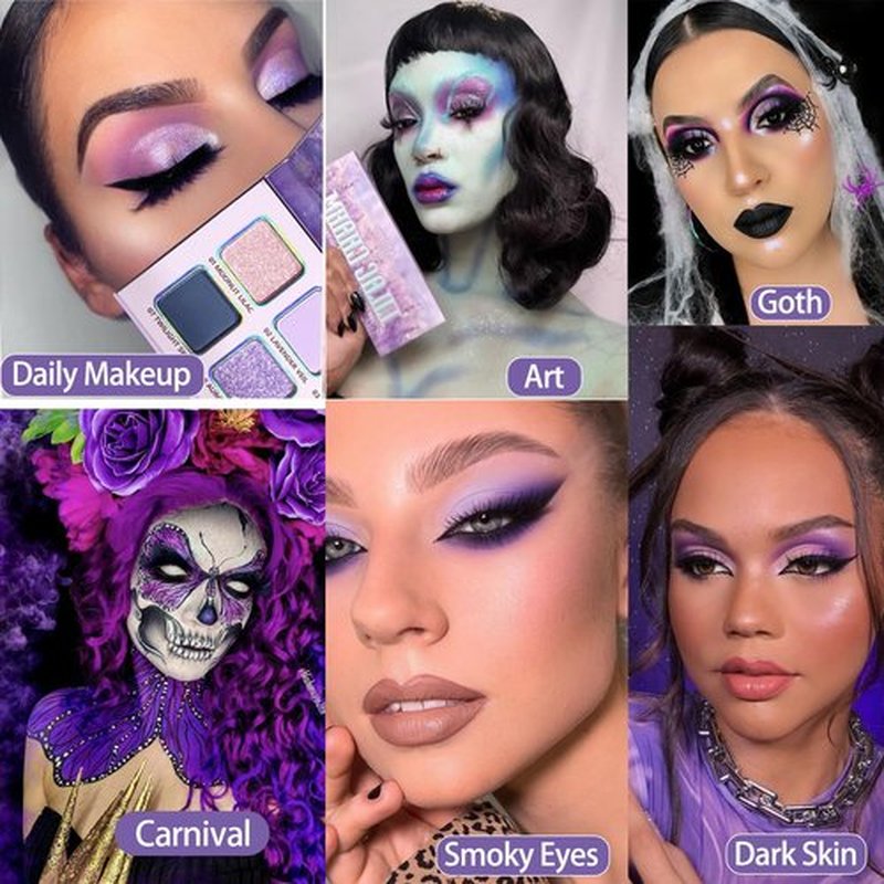 Purple Eyeshadow Palette, Pigmented Matte Shimmer Lavender Lilac Eye Shadow Pallet for Green Eyes,Bright Long Lasting Metallic Multichrome Violet Pink Makeup Pallet for Daily,Smoky,Carnival, Blendable