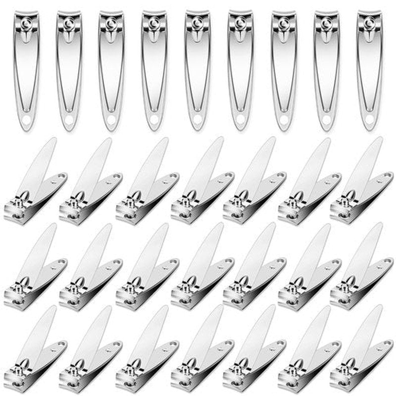 AVERZELLA 30-Pack Fingernail Clippers Pack, Stainless Steel Small Nail Clippers in Bulk, Portable Travel Mini Finger Nail Clippers for Women Men Homeless Care Package Supplies Bulk Set