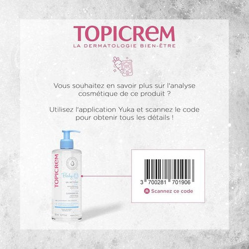 Topicrem Organic Baby Care 2-in-1 Cleansing Gel - Gentle Formula for Sensitive Skin | 500ml