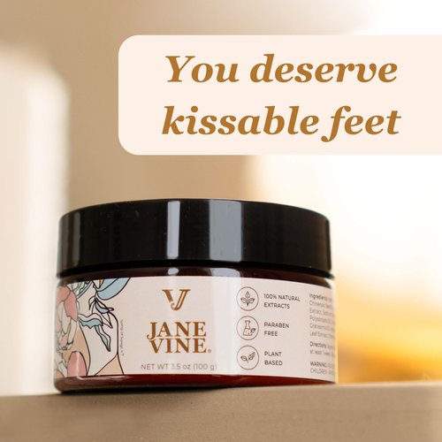 JANE VINE Kissable Feet, Athletes Foot Cream – Cream for Itchy, Dry Skin – Tea Tree, Coconut & Chamomile – Crafted for the Whole Family, No Sting – 3.5 oz