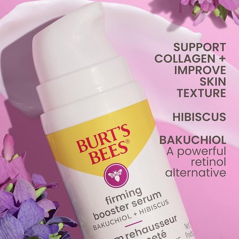 Burt's Bees Firming Collagen Face Serum - Natural Retinol Alternative with Bakuchiol | Anti-Aging Booster (1 oz)