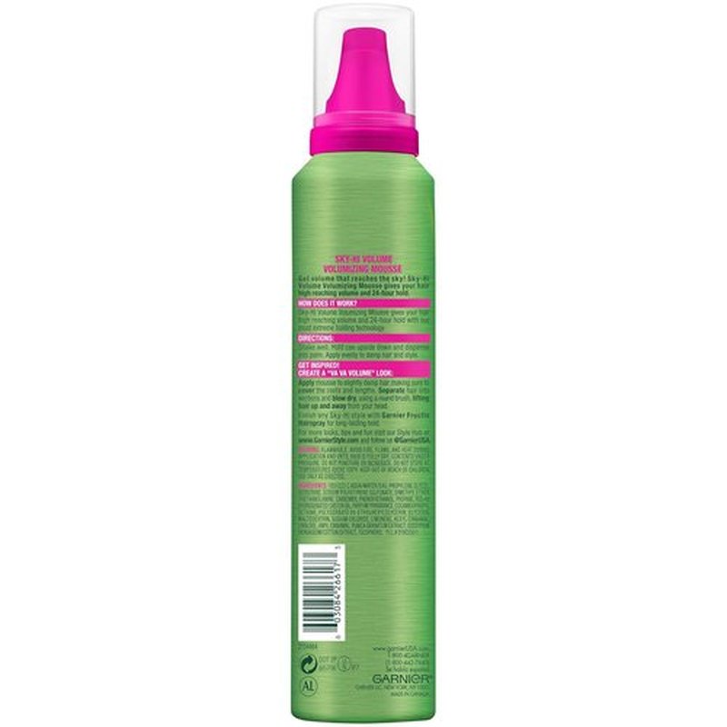 Garnier Fructis Style Sky-Hi Volume Mousse - Lightweight Volumizing Formula | 6.4 oz