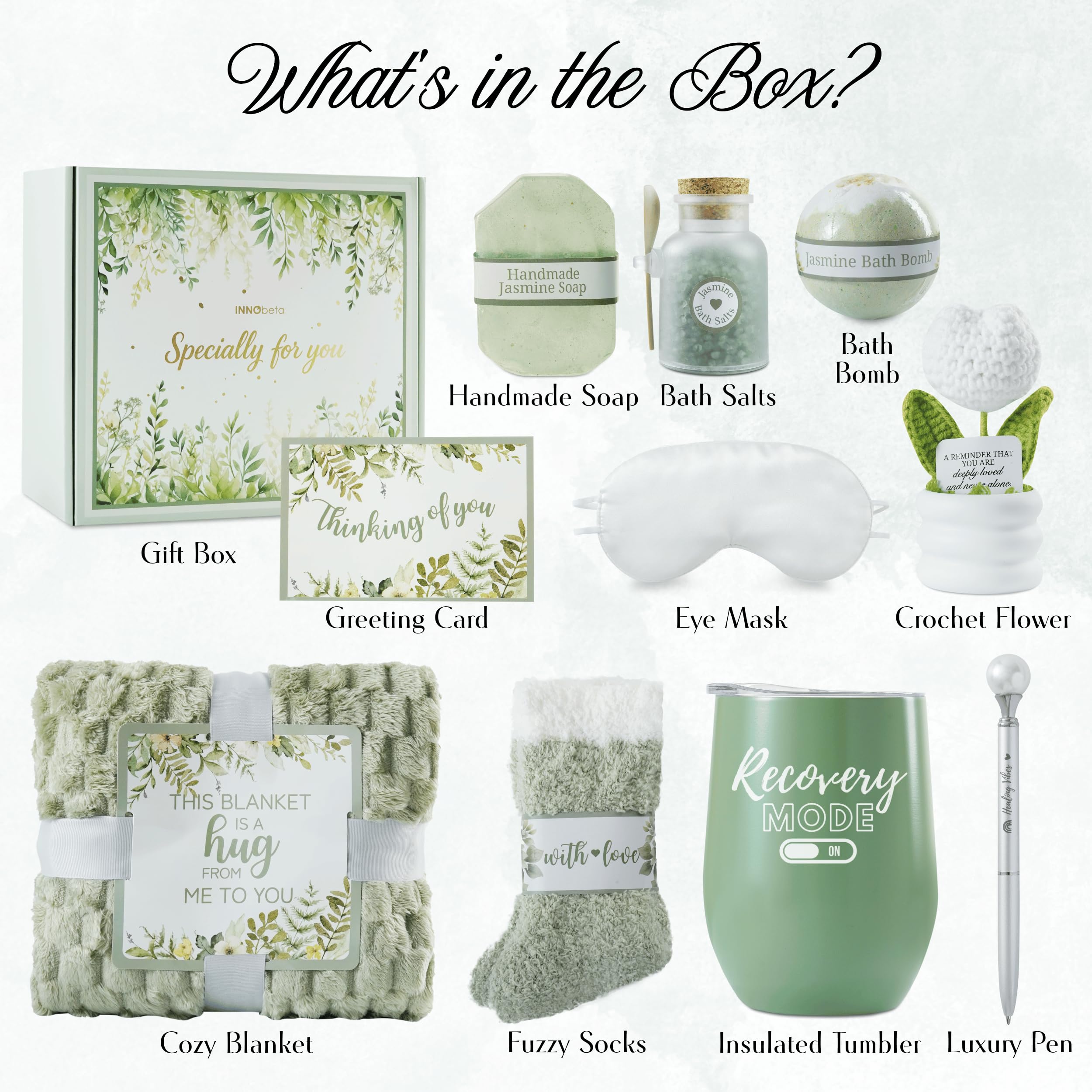 InnoBeta Get Well Soon Gift Baskets for Women – Cancer Care Gifts, Recovery Care Package for Women After Surgery, Healing Gift for Her