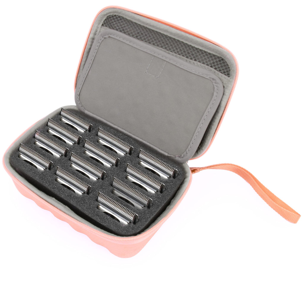 CASEMATIX Rose Gold Clipper Blade Holder - Protective Storage Case with Barber Blade Holder Foam and Hard Shell Impact-Resistant Outer