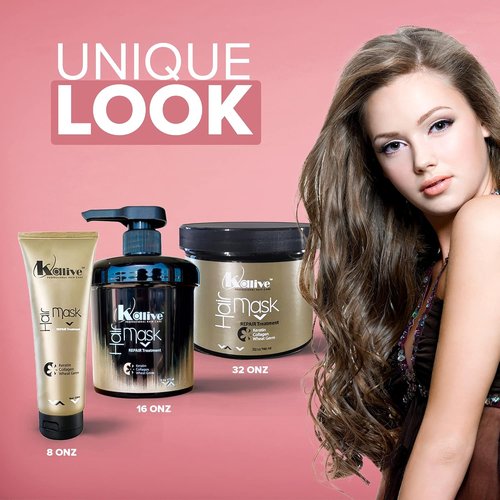 KALIVE Hair Mask - 16 Oz Deep Moisturizing Treatment for Dry & Damaged Hair Care