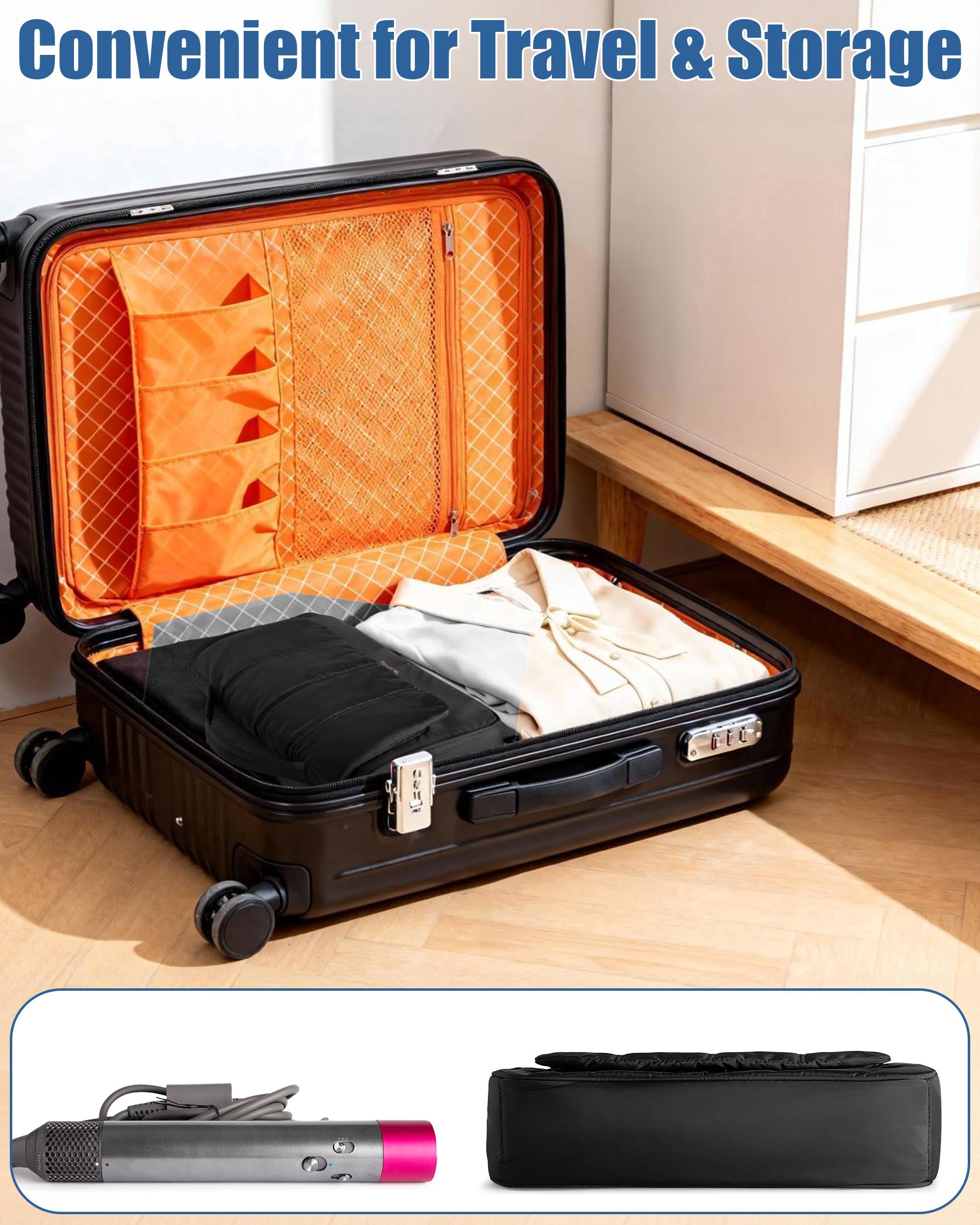 Teamoy Padded Travel Case Compatible with Dyson Airwrap Styler, Black