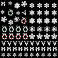 58 Pcs Christmas Nail Charms, Snowflake Bow Nail Charm, Wreath Elk Bow Silver Nail Charms, Xmas-Themed Alloy Silver Nails Art Charm for Christmas Nails DIY Design Craft