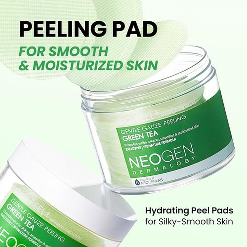 **DERMALOGY by NEOGENLAB Bio-Peel Gauze Peeling Pads - Exfoliating & Hydrating Green Tea Formula (30 Pads)**