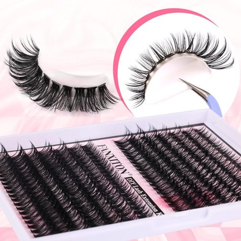 Cluster Lashes 280 pcs Lash Clusters D Volume Eyelashes Extensions 9-16 mm Mix 40D+50D Individual Lashes Thin Band Eyelashes Cluster for DIY Lash Extension Beginners (Lash Clusters)