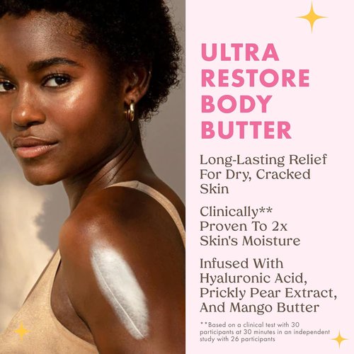 Kopari Jumbo Ultra Restore Body Butter - Whipped Lightweight Formula with Hyaluronic Acid & Mango Seed Butter | 12 oz for Deep Moisture
