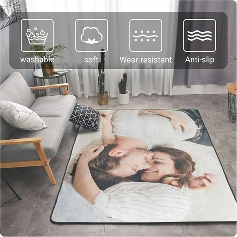 Skiennix Custom Rug - Personalized Area Carpet with Your Logo | Anti-Slip Washable Mat 36 x 24 in