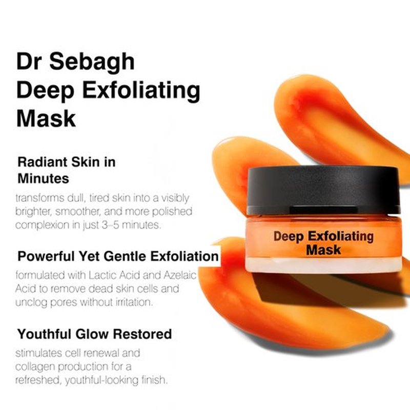 Dr Sebagh - Exfoliating Face Mask [TRAVEL SIZE] - Face Exfoliator for Smooth & Radiant Skin - Exfoliante Facial Clears & Evens Skin Tone - Skin Exfoliator for Skin Cell Boost (0.5 fl.oz.)