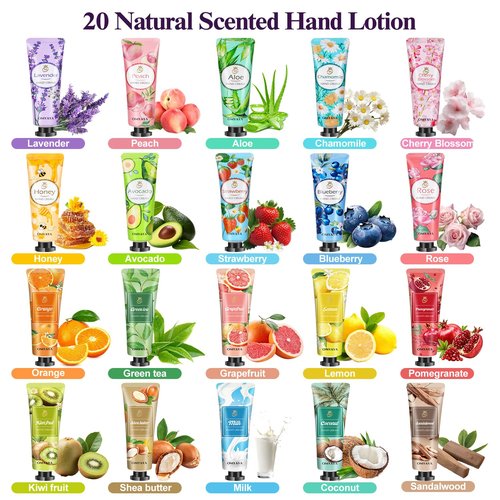 Skiennix Mini Hand Cream Gift Set - 120 Pack Travel Size Lotion for Dry Cracked Hands | Perfect Teacher Appreciation & Valentine's Day Gifts