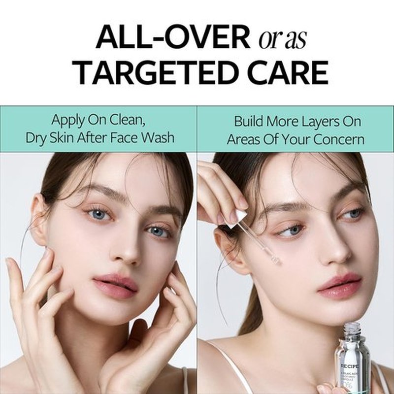 RECIPE Azelaic Acid 10 Soothing Ampoule - Gentle Facial Serum for Sensitive Skin | Korean Skincare (1.01 fl oz)