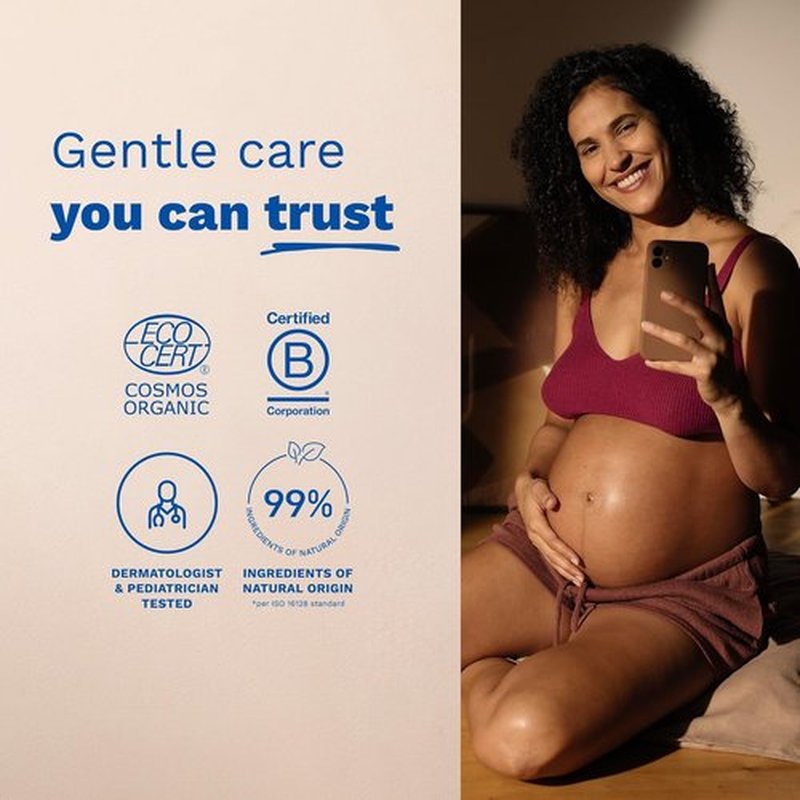 Mustela Organic Maternity Multi-Purpose Lotion - Stretch Marks & Skin Comfort - Unscented & Safe for Moms, Babies & Breastfeeding