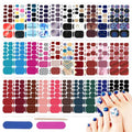 Toe Nail Stickers, DANNEASY 660pcs/30 Sheets Toenails Polish Strips Toes Nail Wraps for Women, UV Free | Self Adhesive Gel Strips Nails with 2 File, 1 Wooden Stick - Solid & Mix Design