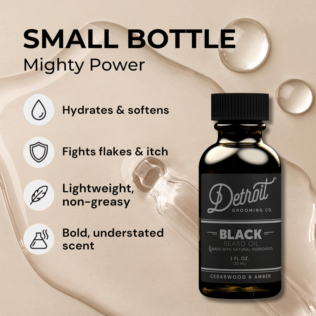 Detroit Grooming Co. Beard Oil | Black | Natural Formula, 1 oz