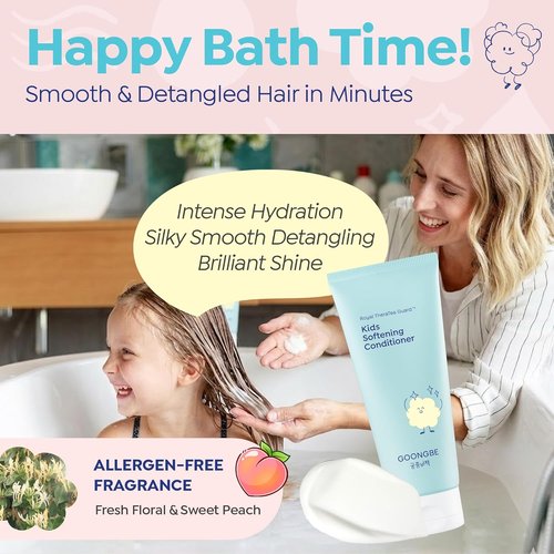 GOONGBE Kids Detangling Conditioner - Silicone-Free Softening for Tangle-Prone Hair | Lightweight 6.76 fl oz
