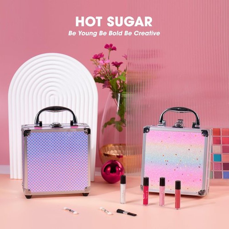 Hot Sugar Girls Makeup Kit for Teenagers 13-15 and Women Includes Eyeshadow Lip Gloss Blush Highlighter Bronzer Brush (Mermaid)