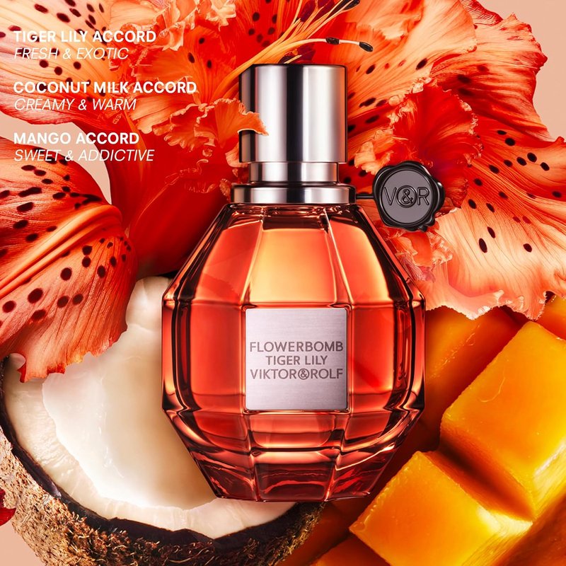 Viktor&Rolf - Flowerbomb Tiger Lily Luxury Perfume Set - 1.7 Fl Oz, 0.3 Fl Oz & 0.2 Fl Oz