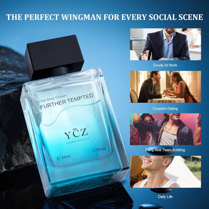 Ycz Men's Blue Wood Shadow Perfume - Long Lasting Eau De Parfum Cologne, 1.7 oz | Perfect Holiday Gift