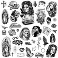 Los Vatos Chicano Vol. I - Cholo and Chola Temporary Tattoos For Men Women, Payasa, Lowrider, Virgin Mary, Prayer, Cross, Chicana, Gangster, Fake Tattoo, Día de Muertos, Tatuajes Temporales