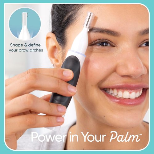 Conair GIRLBOMB Nose Hair Trimmer - Battery-Operated Face Hair Removal for Women | 360° Beveled Blade & LED Light