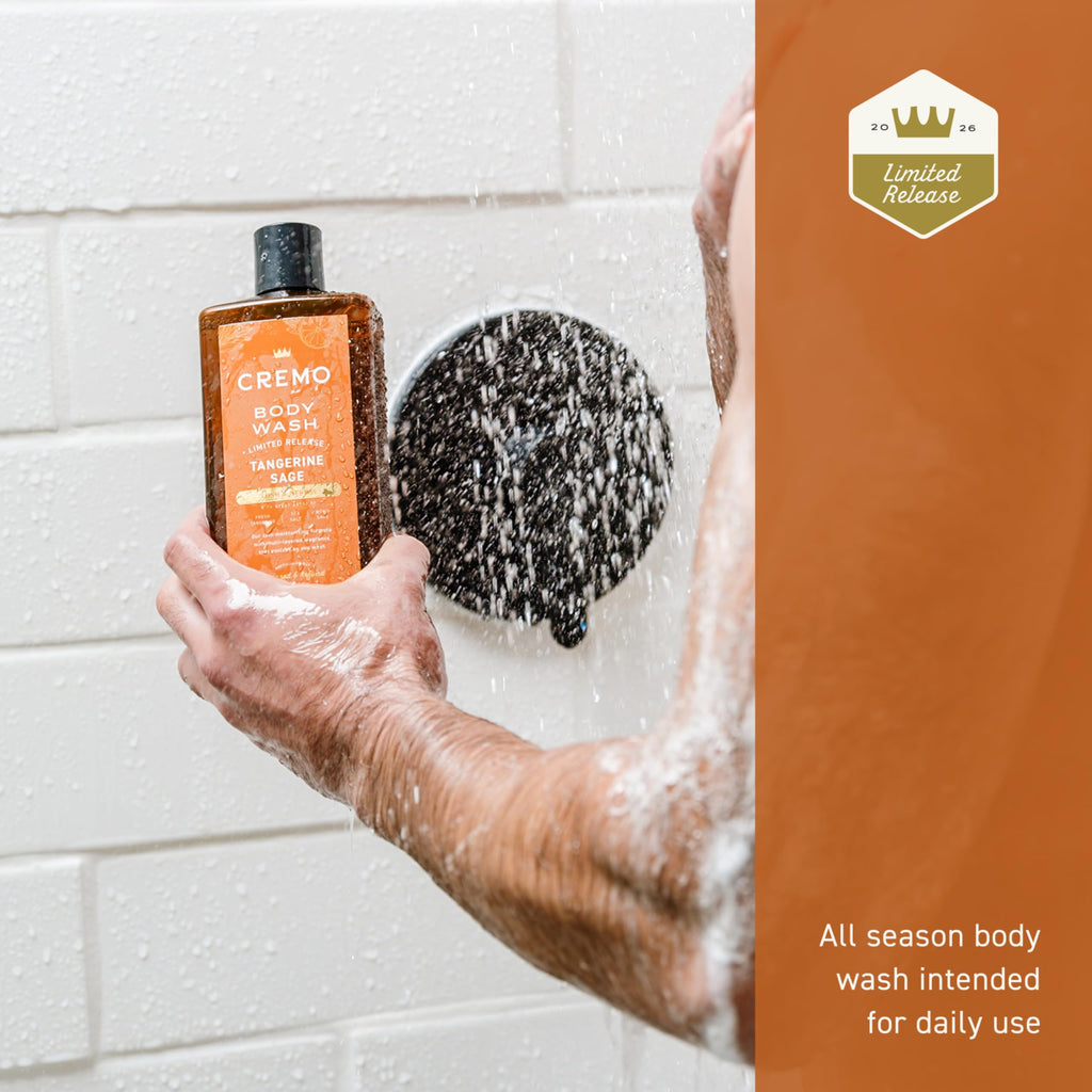 Cremo Rich-Lathering Tangerine Sage Body Wash Men, Notes of Fresh Tangerine, Sea Salt, and Wood Sage, 16 Fl Oz