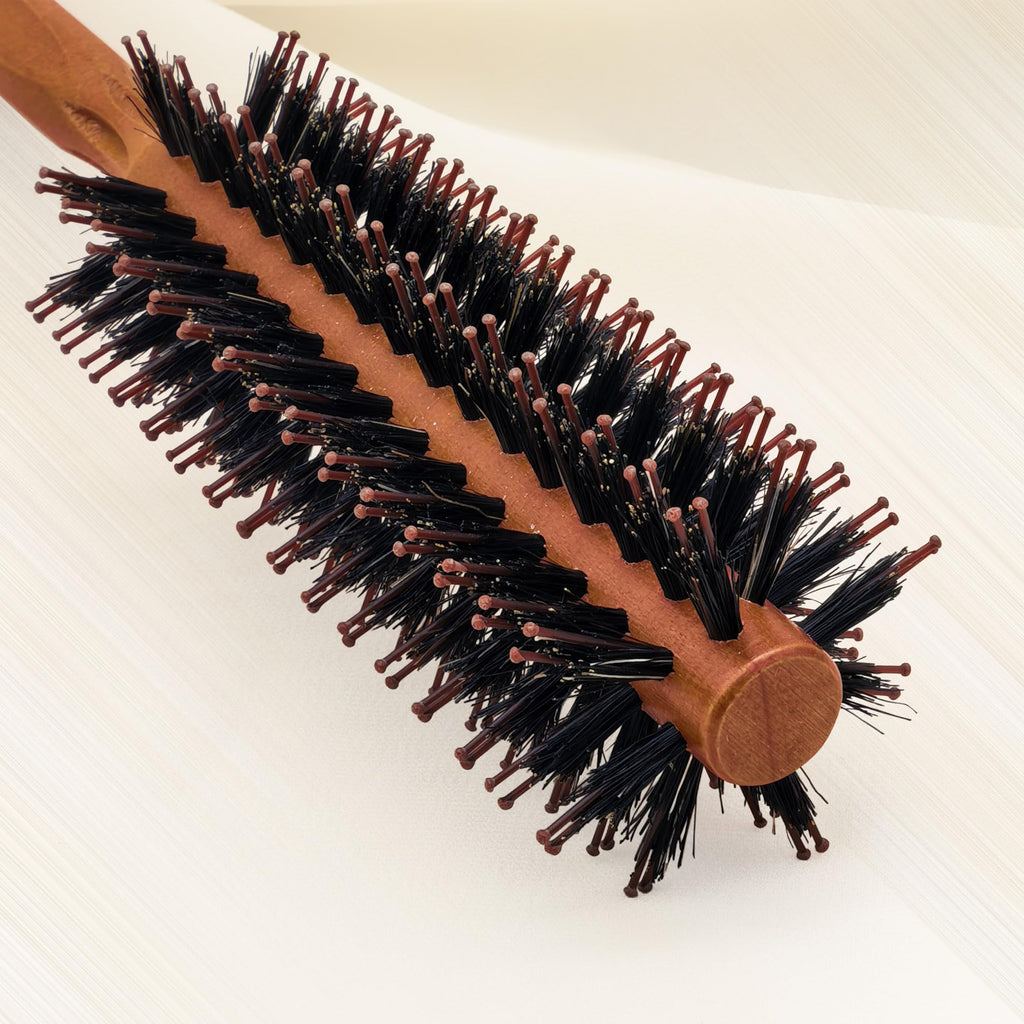 SUNBIRD Round Brush for Blow Out, Natural Wood & Boar Bristle, 1.6Inch